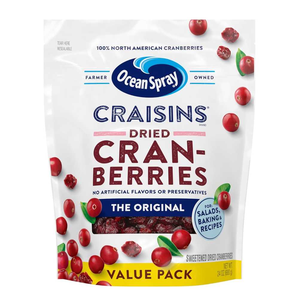 8-Pack Ocean Spray Craisins Original Dried Cranberries, 24 oz.
