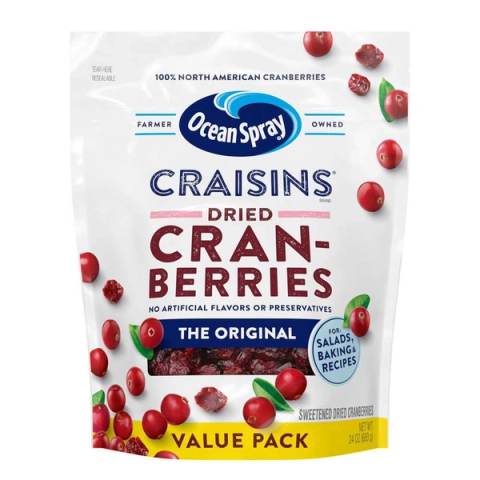 8-Pack Ocean Spray Craisins Original Dried Cranberries, 24 oz.