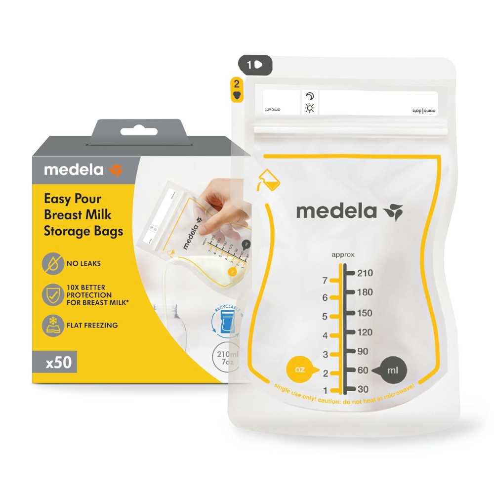 50-Pack Medela Easy Pour Breast Milk Storage Bags, 7 oz.