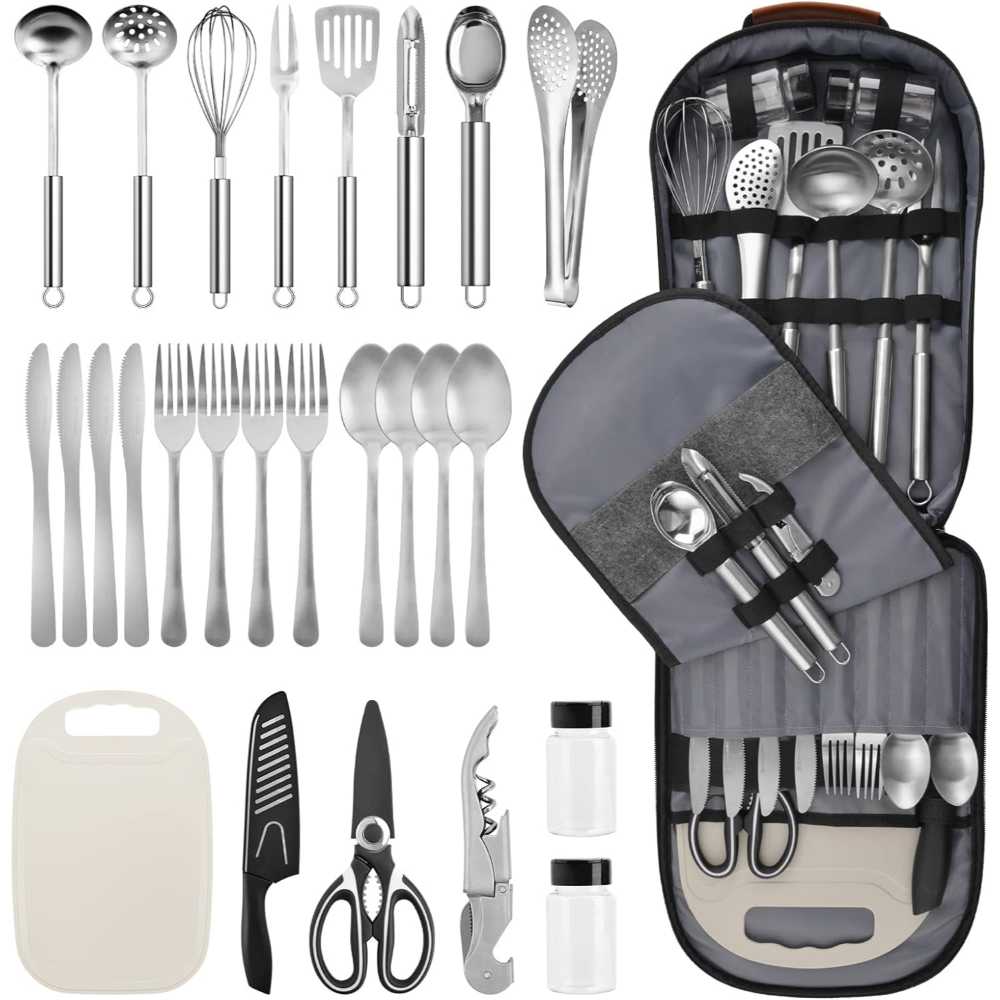 Extremus 27-Piece Stainless Steel Camp Cookware Kit