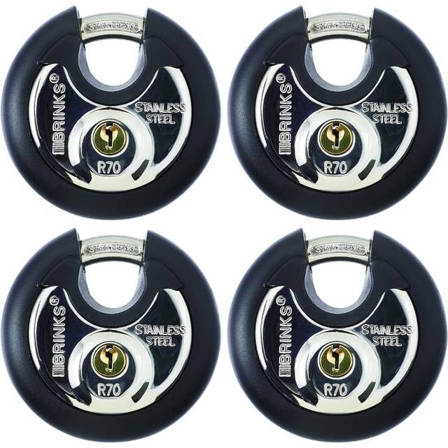 4-Pack Brinks 70mm Discus Padlock