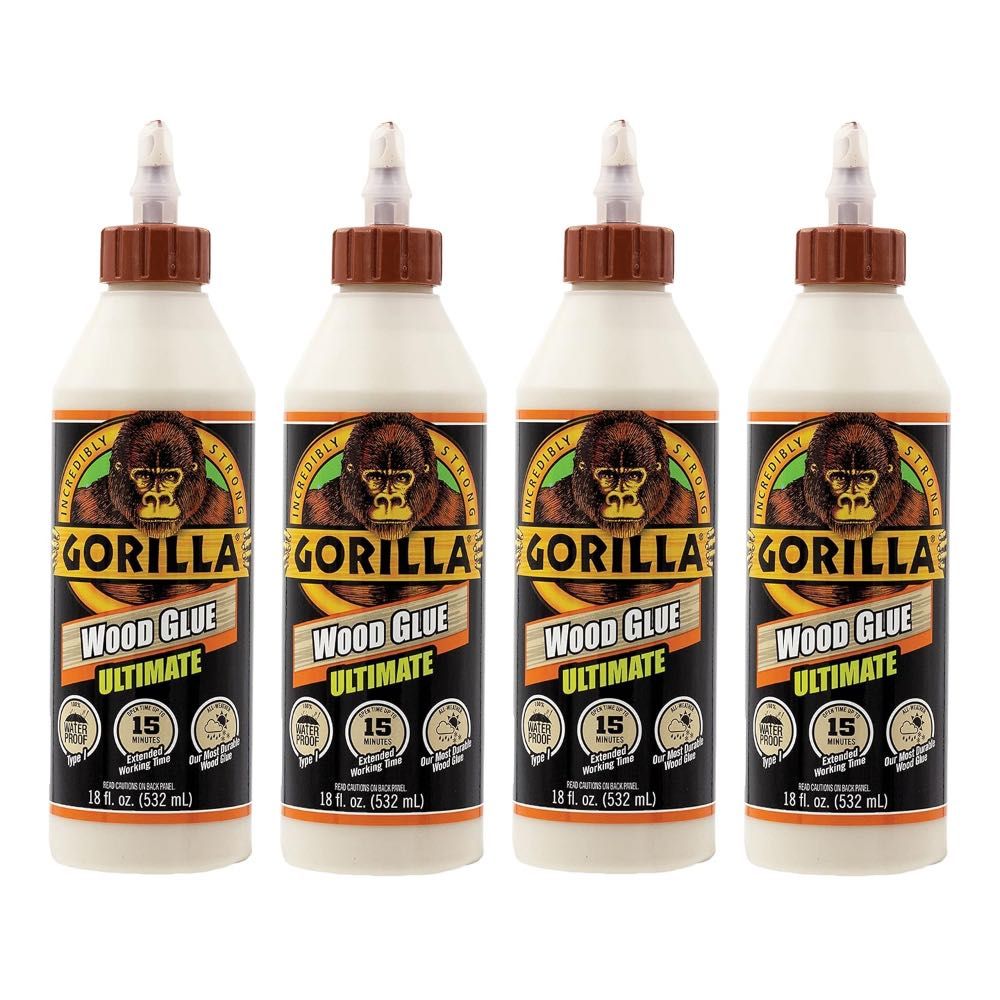 4-Pack Gorilla Ultimate Waterproof Wood Glue, 18 oz.