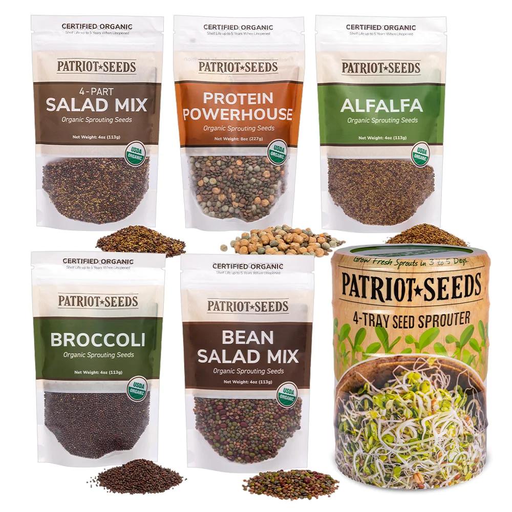 Today Only: 4-Tray Seed Sprouter Set & Sprouting Seeds Starter Kit