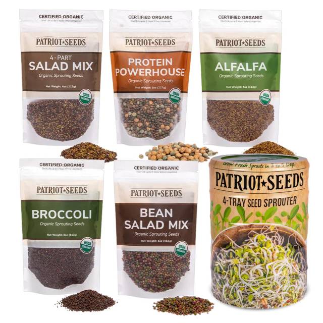 Today Only: 4-Tray Seed Sprouter Set & Sprouting Seeds Starter Kit
