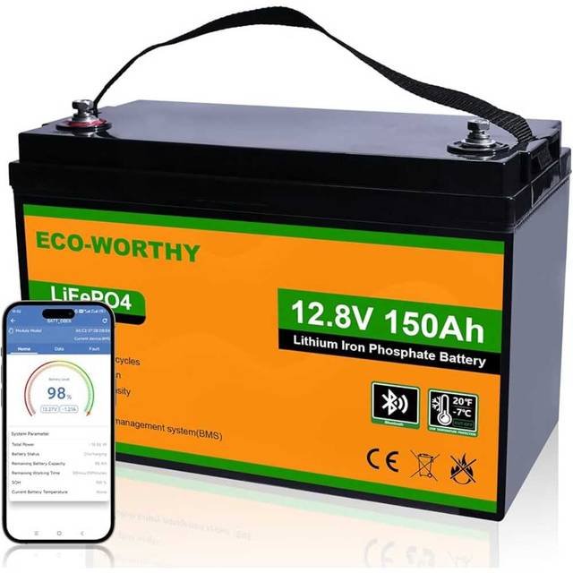 Eco-Worthy 12V 150Ah Smart LiFePO4 Battery w/ Bluetooth