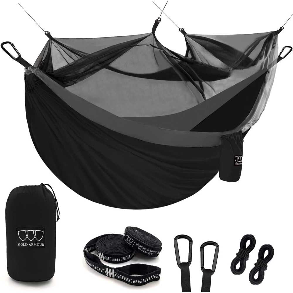 Gold Armour XL Double Camping Hammock w/ Mosquito Net