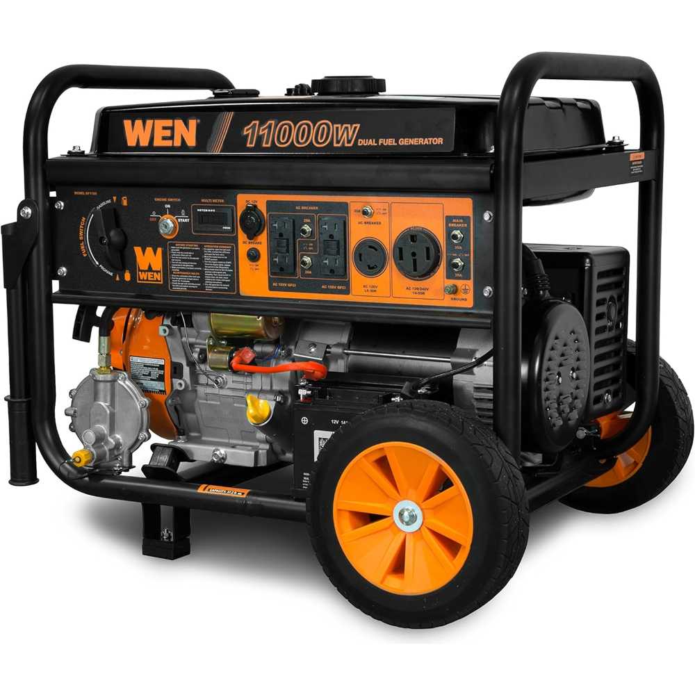WEN 11,000W Dual Fuel Generator w/ Wheel Kit + Electric Start