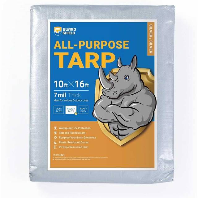 Guard Shield 10' x 16' 7-Mil Tarp (Silver or Green)