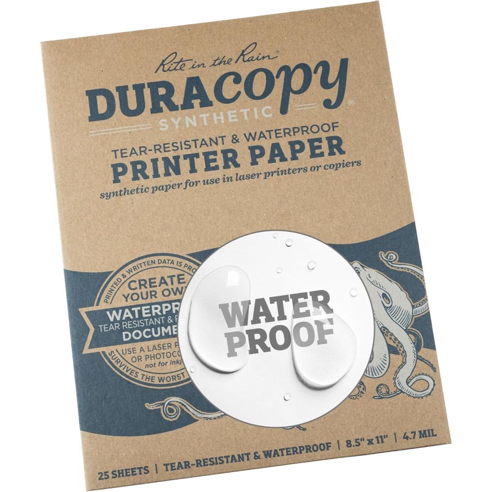 25-Pack Rite In The Rain Duracopy Tear-Resistant and Waterproof 4.7 Mil Printer/Copier Paper