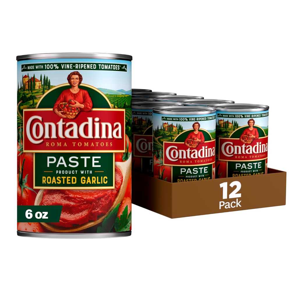 12-Pack Contadina Tomato Paste w/ Roasted Garlic, 6 oz.