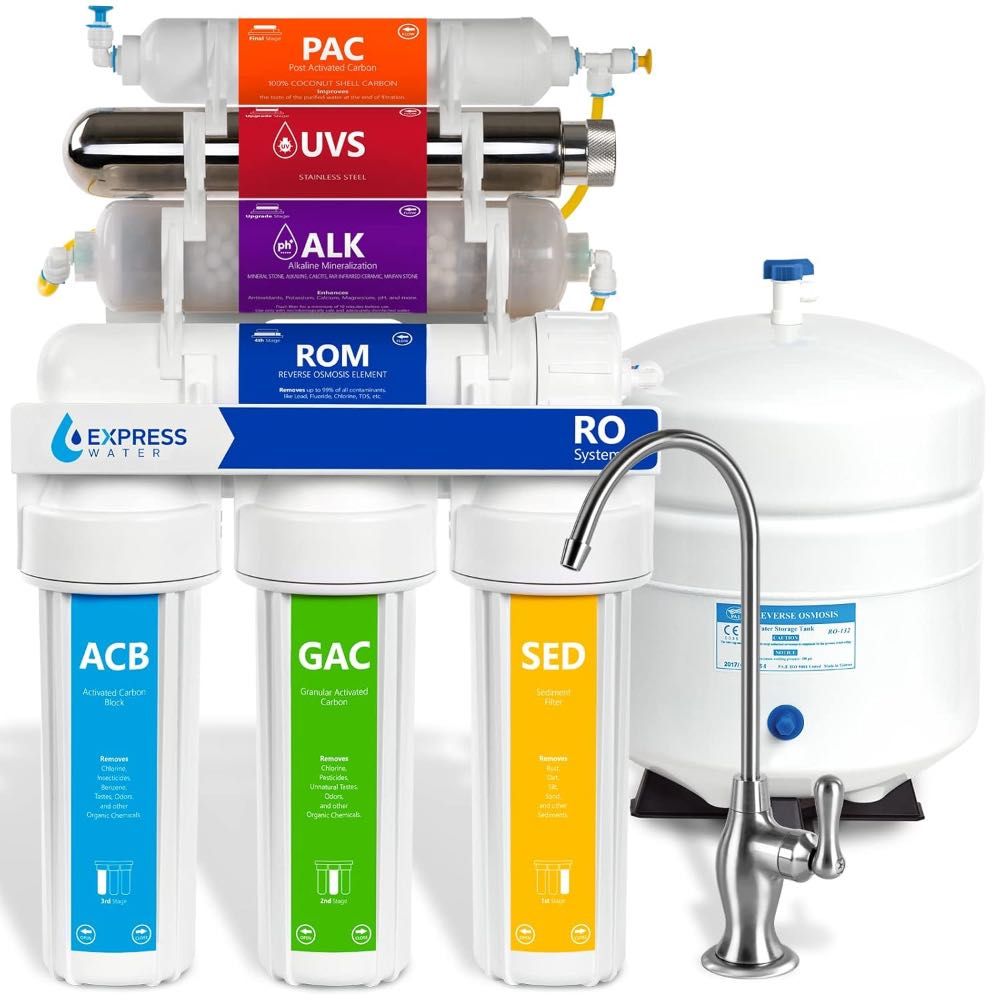 Express Water 100 GPD Reverse Osmosis Alkaline Ultraviolet Water Filtration System
