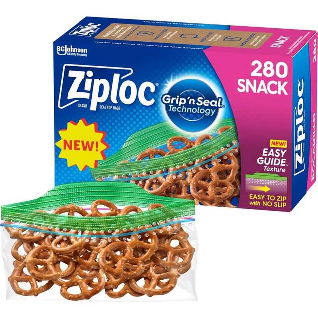 280-Pack Ziploc Snack Bags w/ EasyGuide Texture