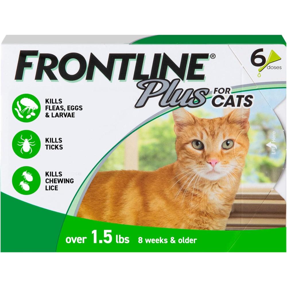 6-Pack FRONTLINE Plus Flea and Tick Treatment for Cats (Over 1.5 lbs.)