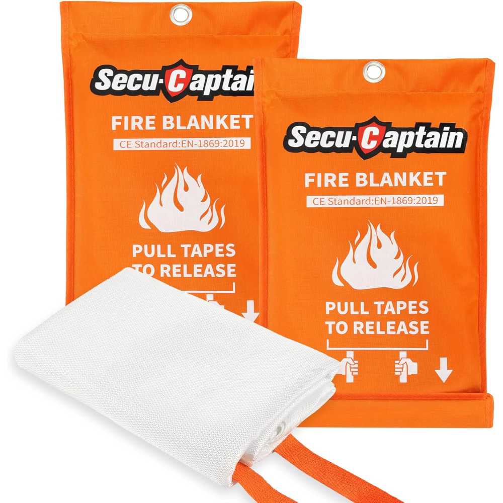 2-Pack SecuCaptain 40" x 40" Emergency Fire Blanket