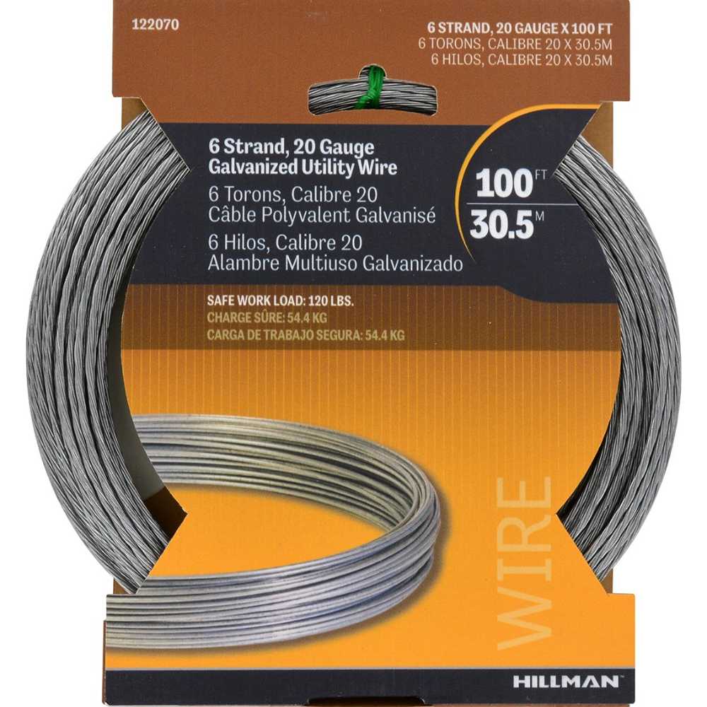 Hillman 100' 20-Gauge 6-Strand Galvanized Utility Wire