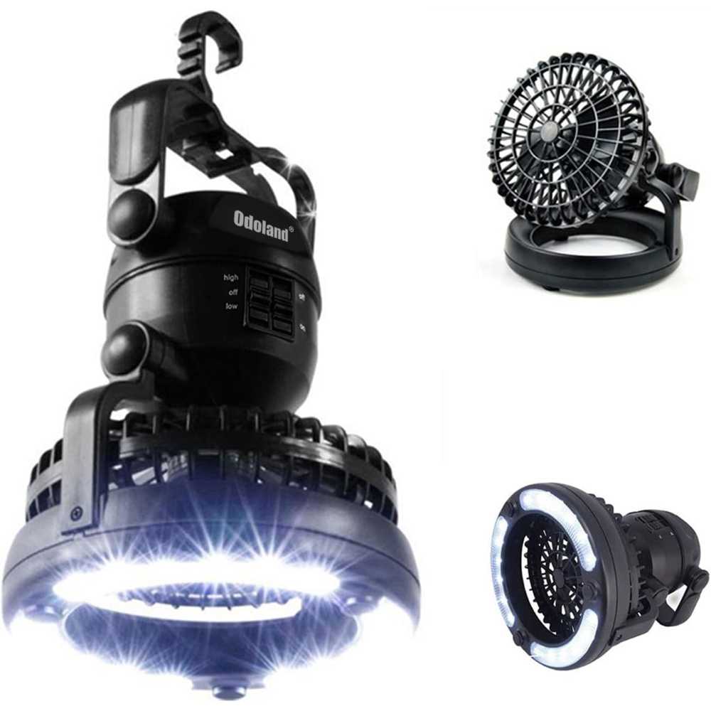 Odoland Portable LED Camping Lantern w/ Fan