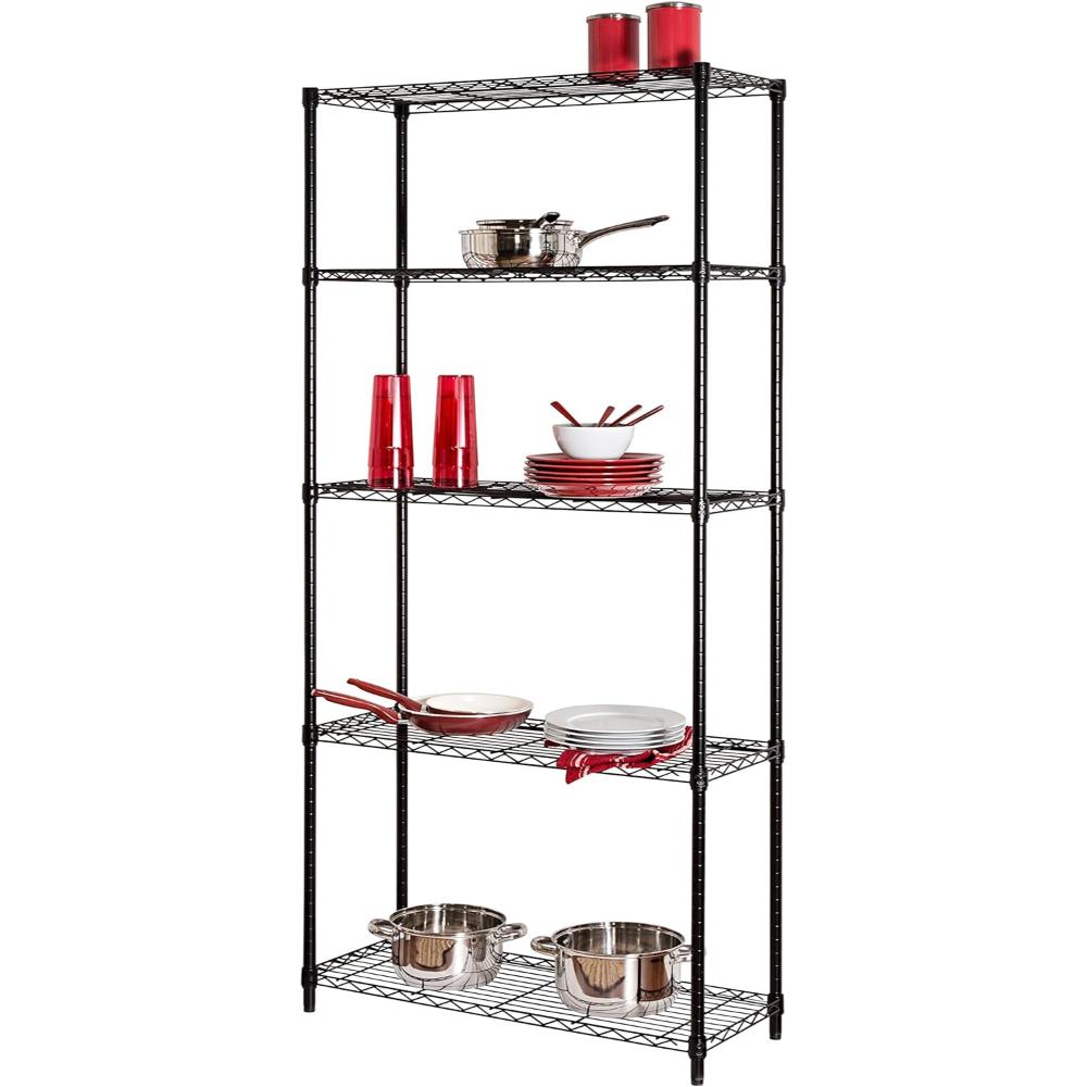 Prime Members: Honey-Can-Do Heavy Duty 5-Tier Shelving Unit, Black