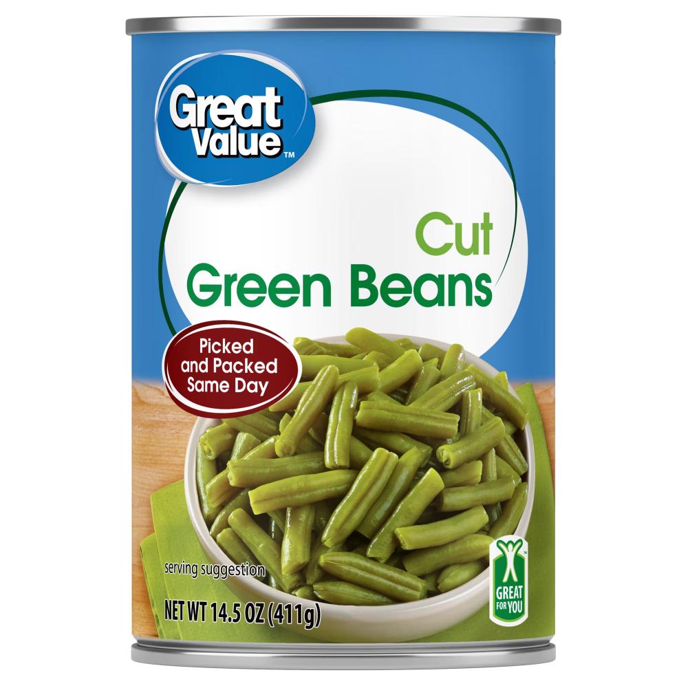 Great Value Cut Green Beans, 14.5 oz.