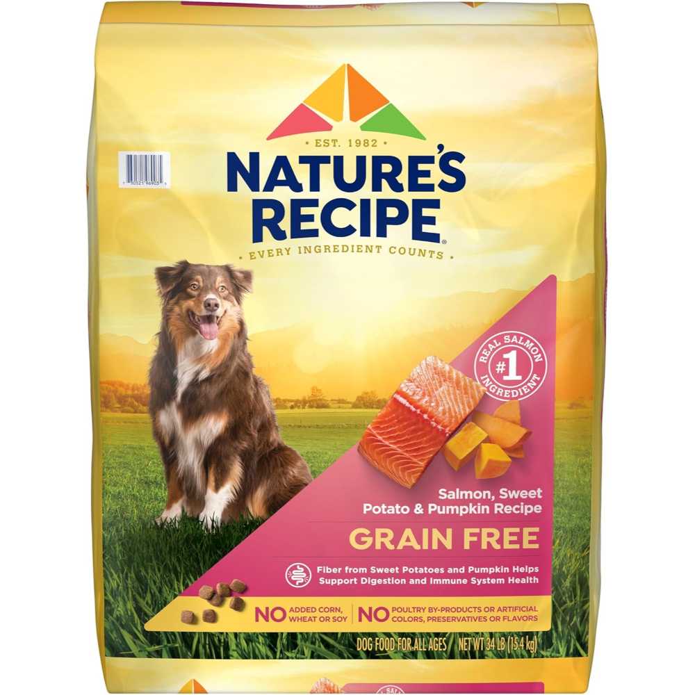 Nature's Recipe Grain-Free Dry Dog Food, 34 lb. (Salmon, Sweet Potato & Pumpkin)