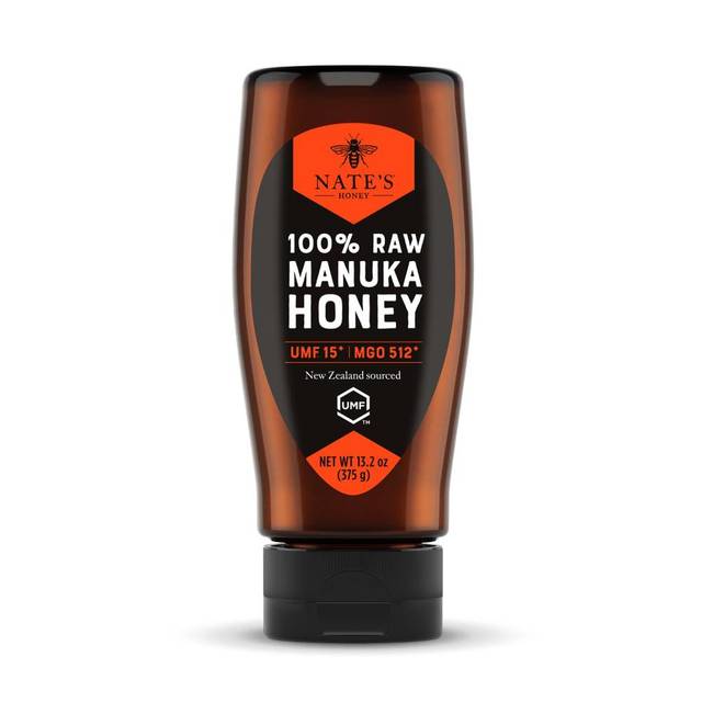 Nate's 100% Raw MGO 512+ Manuka Honey, 13.2 oz.