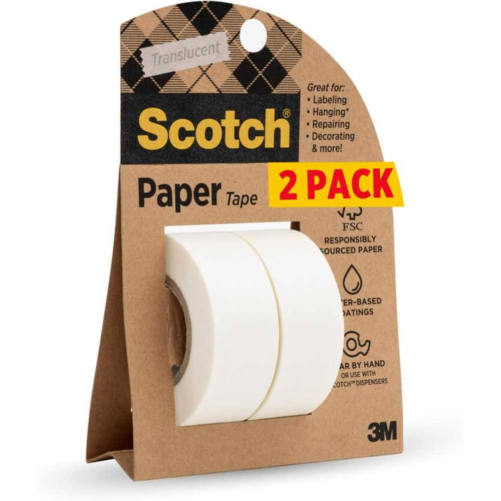 2-Pack Scotch Writable Translucent Paper Tape (3/4" x 600")