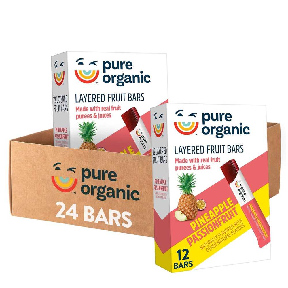 Prime: 24-Pack Pure Organic Layered Fruit Bars (Pineapple Passionfruit)