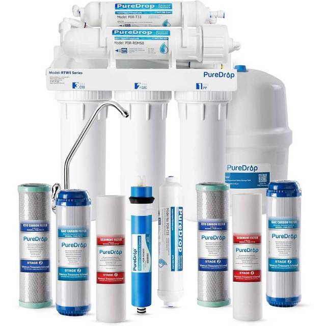 PureDrop RTW5 5-Stage 50 GPD Reverse Osmosis Water Filter System