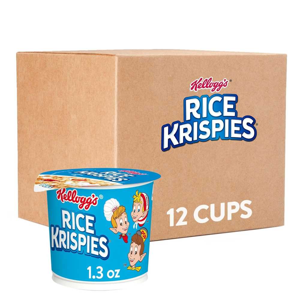 12-Pack Kellogg's Rice Krispies Breakfast Cereal Cups, 10 oz.