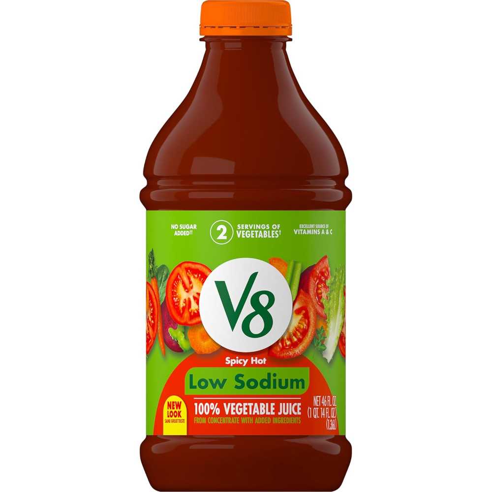 V8 Low Sodium Spicy Hot 100% Vegetable Juice, 46 oz.