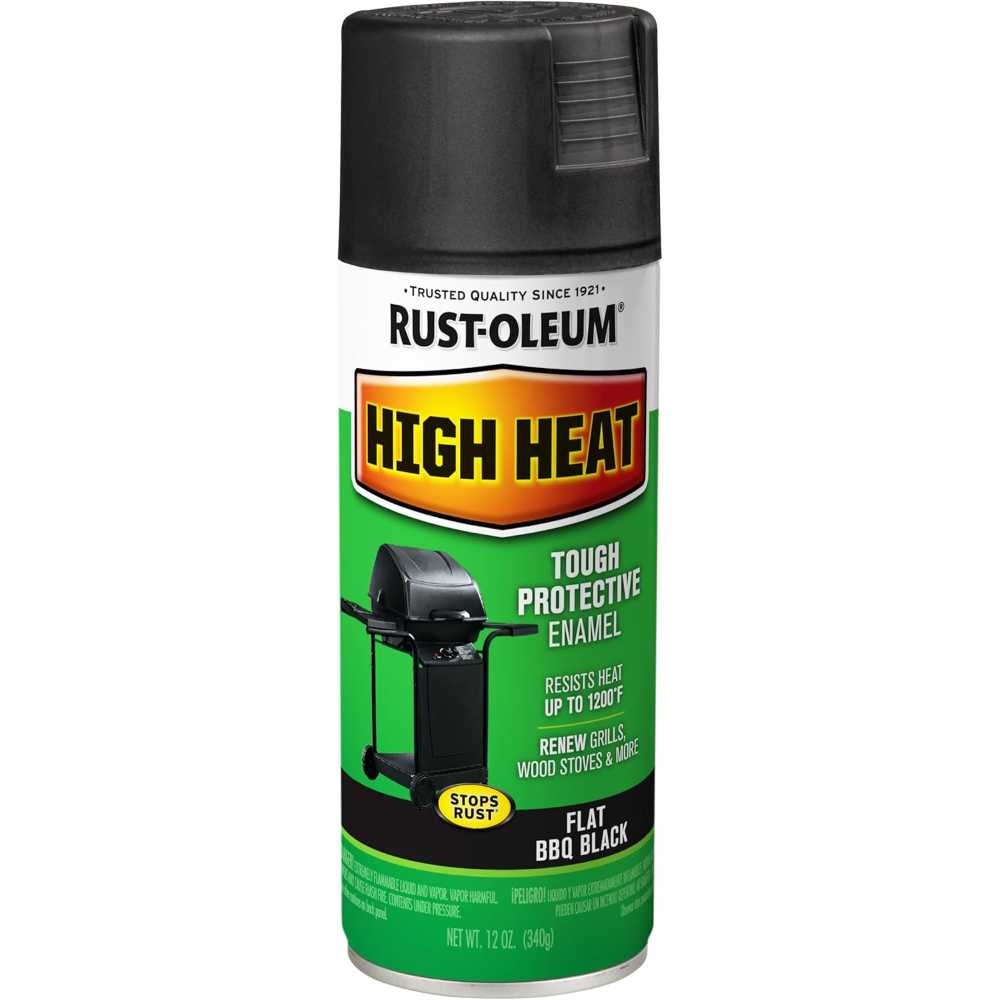 Rust-Oleum High Heat Tough Protective Enamel Spray Paint, 12 oz. (Flat Black)