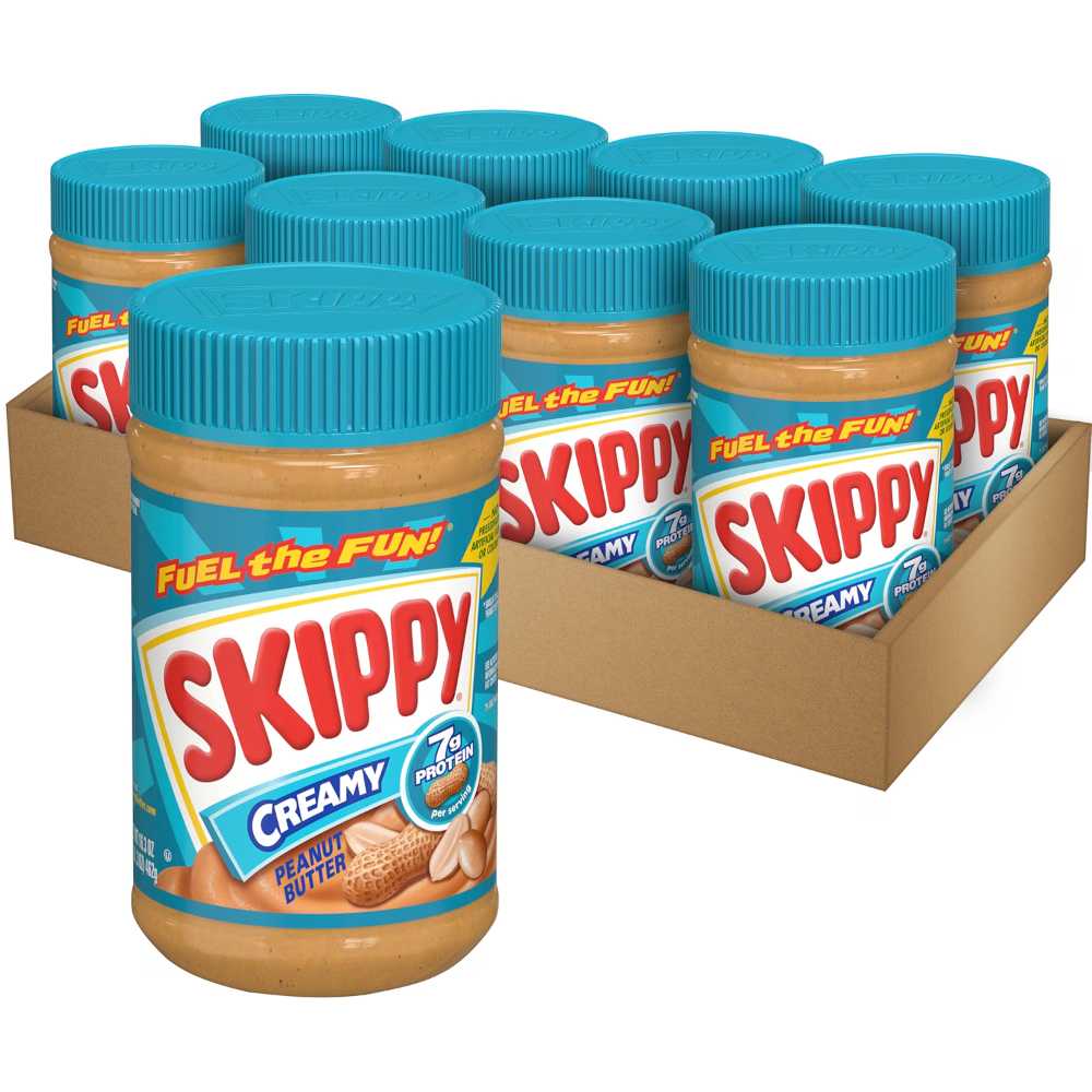 8-Pack Skippy Creamy Peanut Butter, 16.3 oz.
