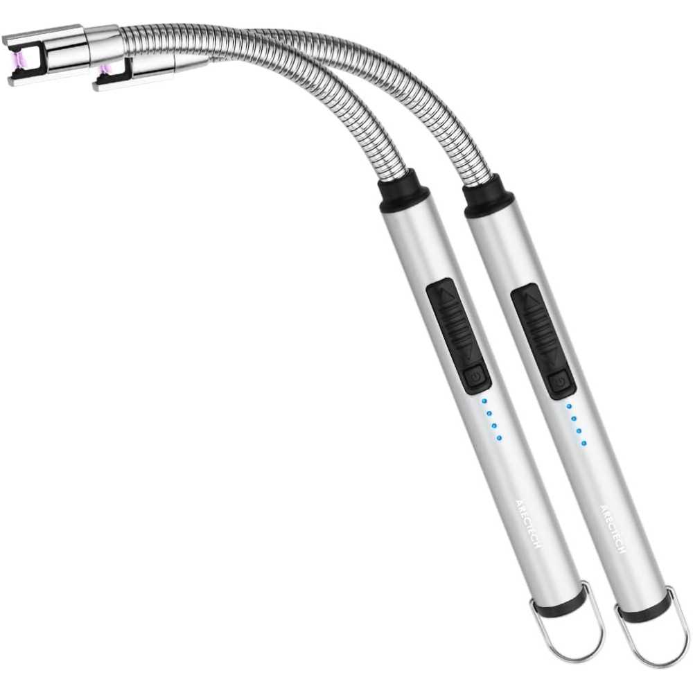 2-Pack Arectech USB-C Rechargeable Arc Lighter w/ Flexible Neck