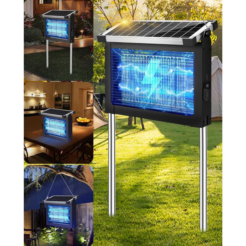 PhatroyYee 4500V Solar Bug Zapper w/ 10W Solar Panel