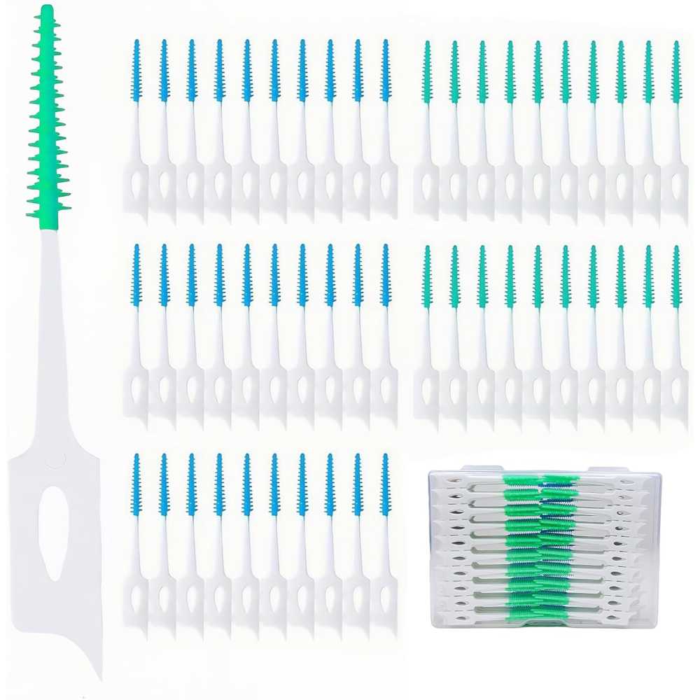 300-Pack Maoerdental Dual-Use Soft Silicone Interdental Brush/Floss Picks