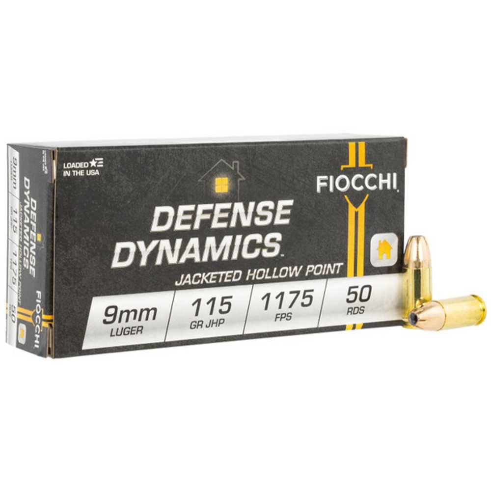 1000-Rounds Fiocchi Defense Dynamics Jacketed Hollow Point 9mm 115 gr. (29.9 CPR)