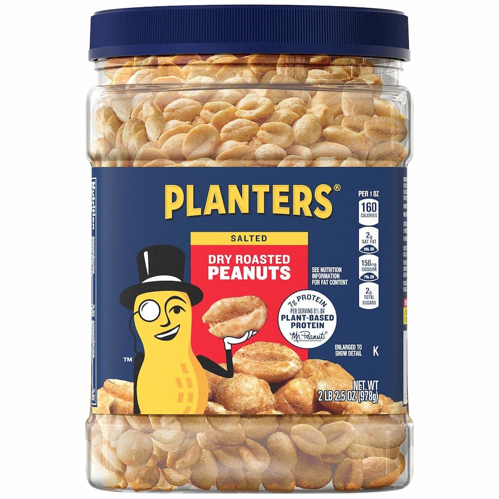 6-Pack PLANTERS Dry Roasted Peanuts, 34.5 oz.