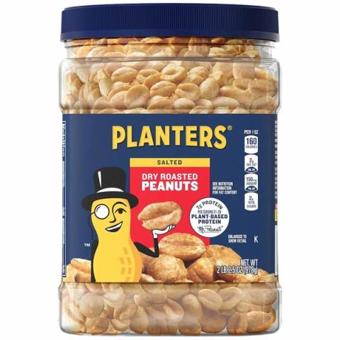 6-Pack PLANTERS Dry Roasted Peanuts, 34.5 oz.