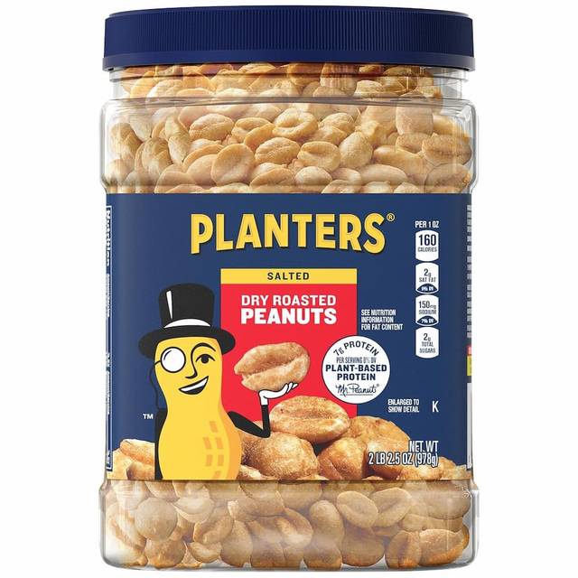 6-Pack PLANTERS Dry Roasted Peanuts, 34.5 oz.