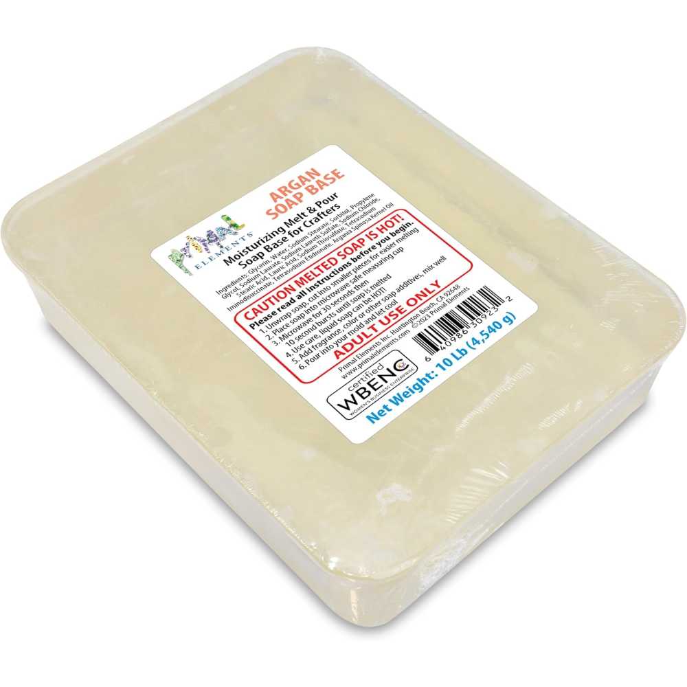 Primal Elements Argan Oil Soap Base, 10 lb.
