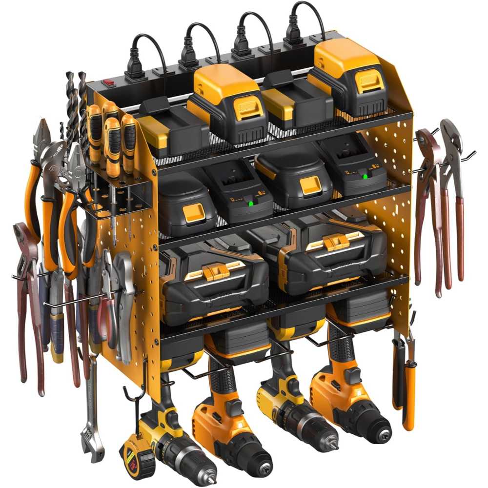 CCCEI Modular Pegboard Power Tool Organizer w/ Power Strip
