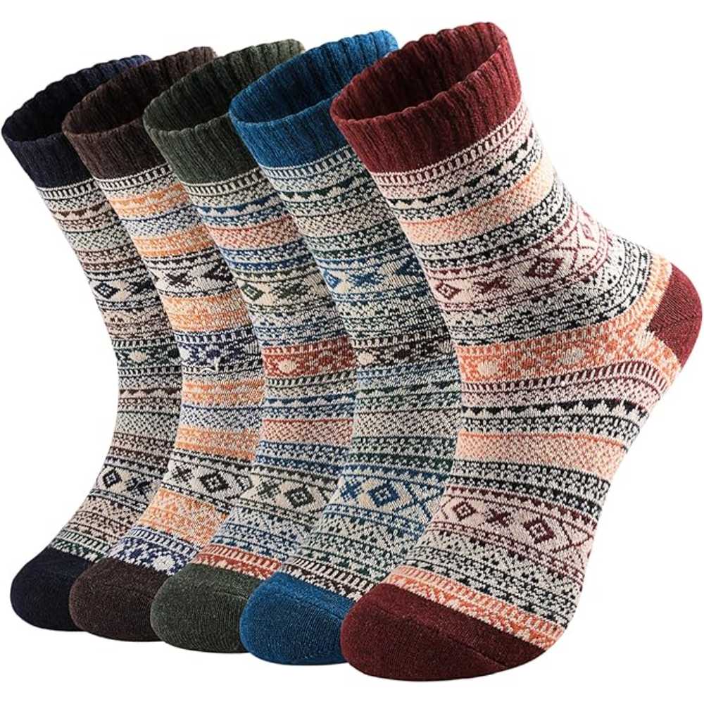 5-Pairs Pleneal Women's Wool Socks