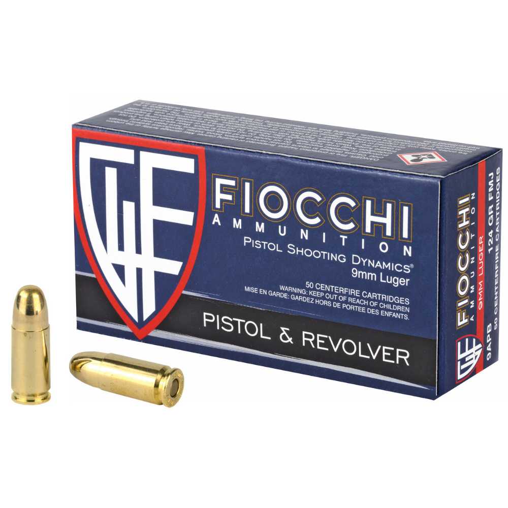 1000-Rounds Fiocchi 9mm FMJ 124gr. (21.5 CPR)