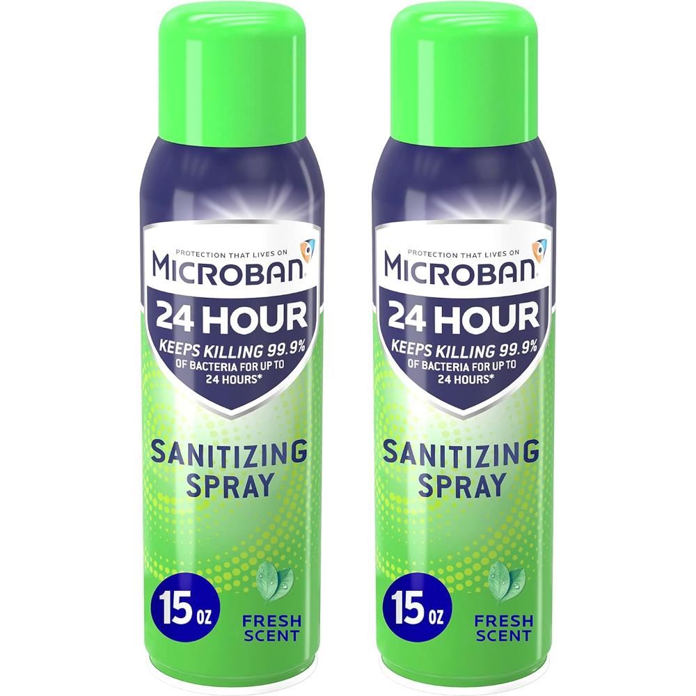 2-Pack Microban 24 Hour Disinfectant Spray, 15 oz. (Fresh Scent)