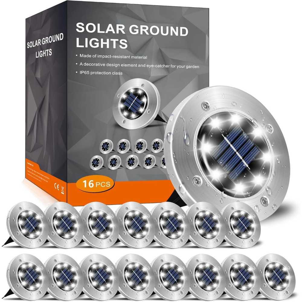 16-Pack INCX Solar Ground Lights
