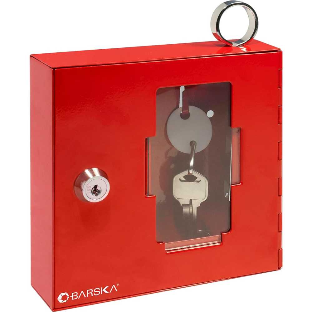 Barska Breakable Emergency Key Storage Lock Box w/ Attached Hammer