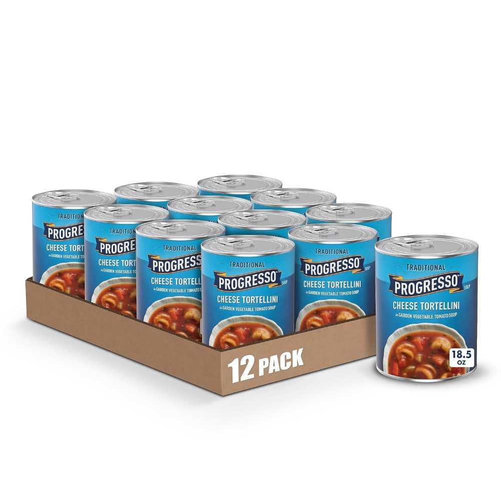 12-Pack Progresso Traditional Cheese Tortellini in Garden Vegetable Tomato Soup, 18.5 oz.
