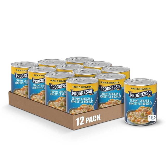 12-Pack Progresso Creamy Chicken & Homestyle Noodles Soup, 18.5 oz.