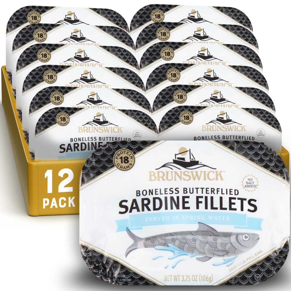 Double Coupon: 12-Pack Brunswick Sardines in Spring Water, 3.75 oz.