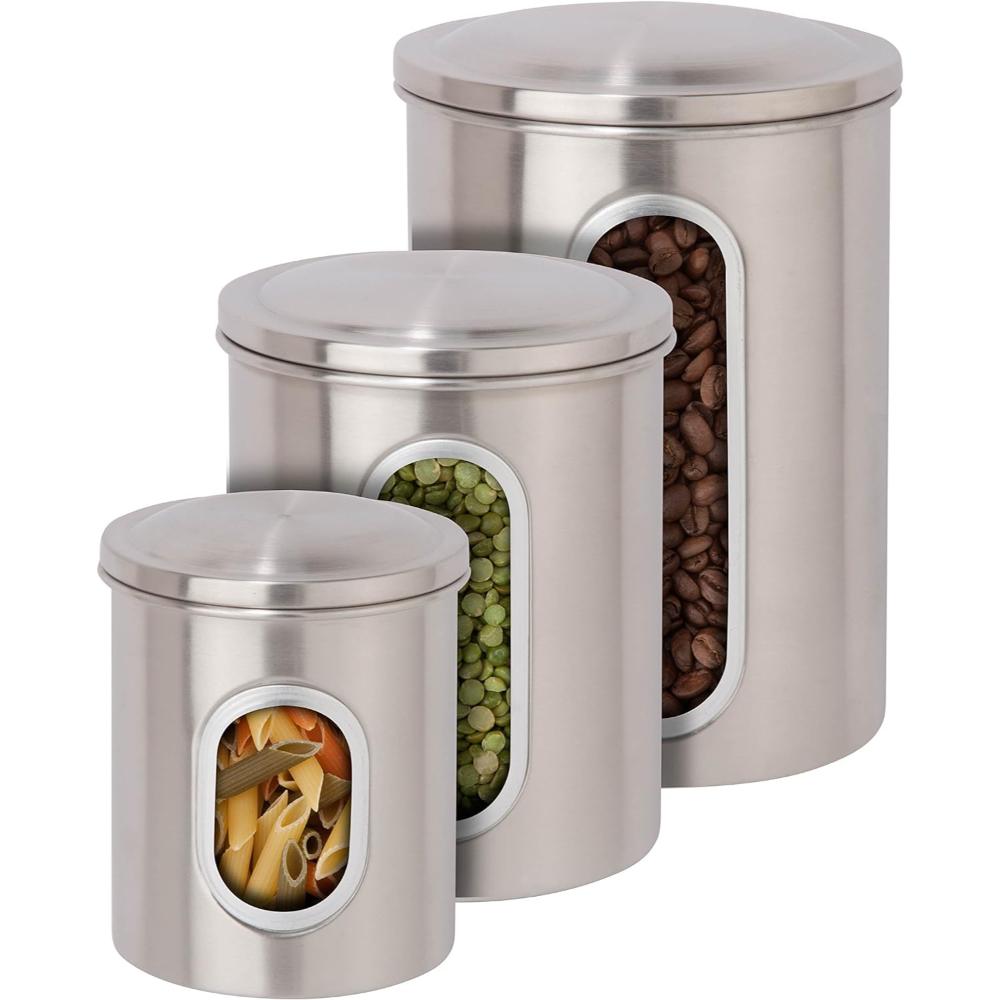 Honey-Can-Do 3-Piece Metal Nested Canister Storage Set
