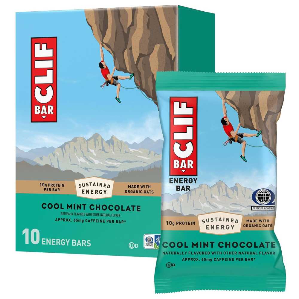 YMMV Double Coupon: 10-Pack Clif Protein Energy Bars (Cool Mint Chocolate w/ Caffeine)